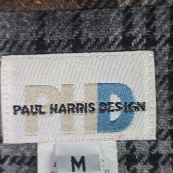 Paul Harris Design Plaid Wool Blend Blazer M Brown Vintage Jacket Fall Preppy - Picture 3 of 12